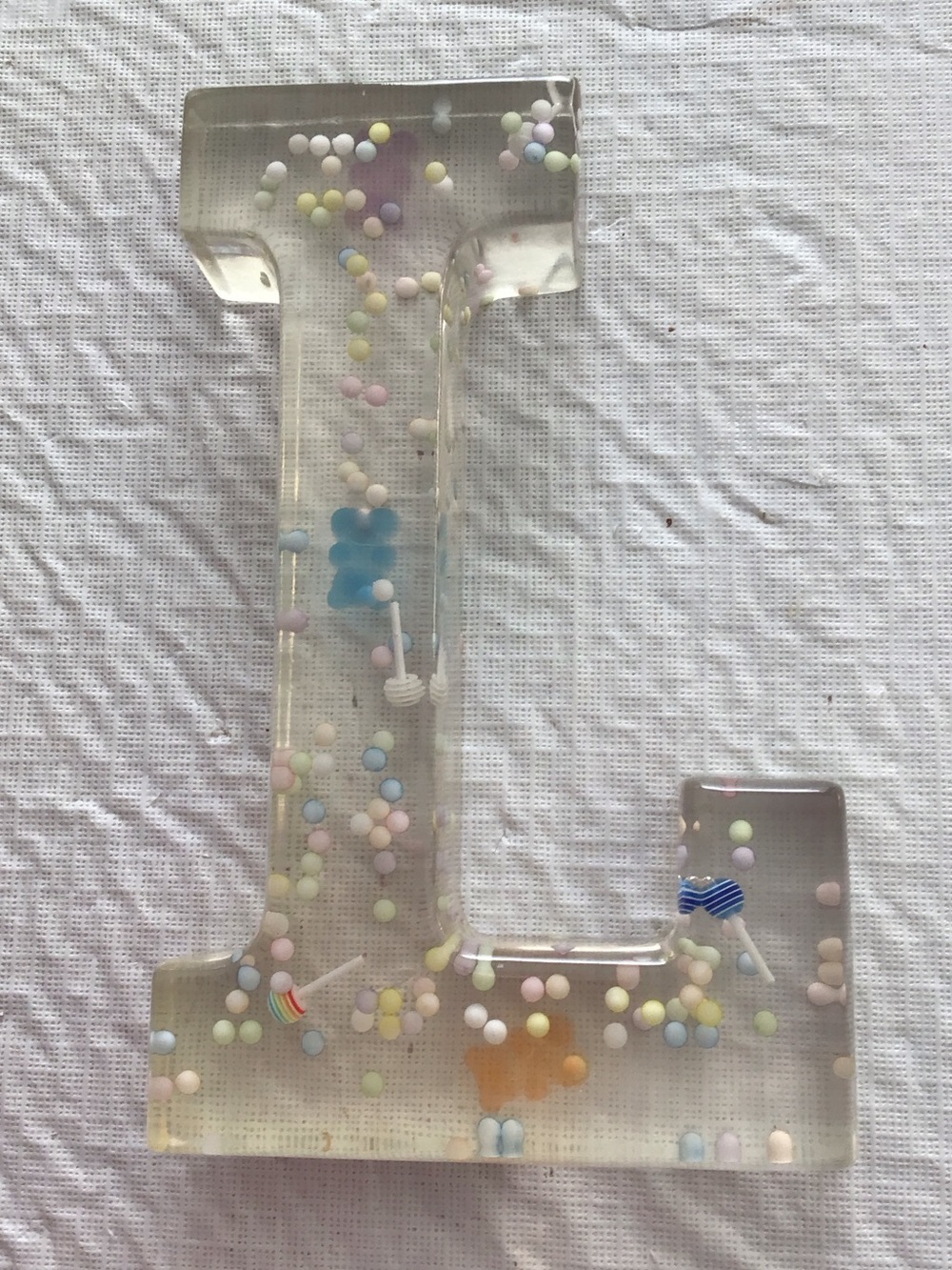 Ashland Clear letter L with Pastel Accents